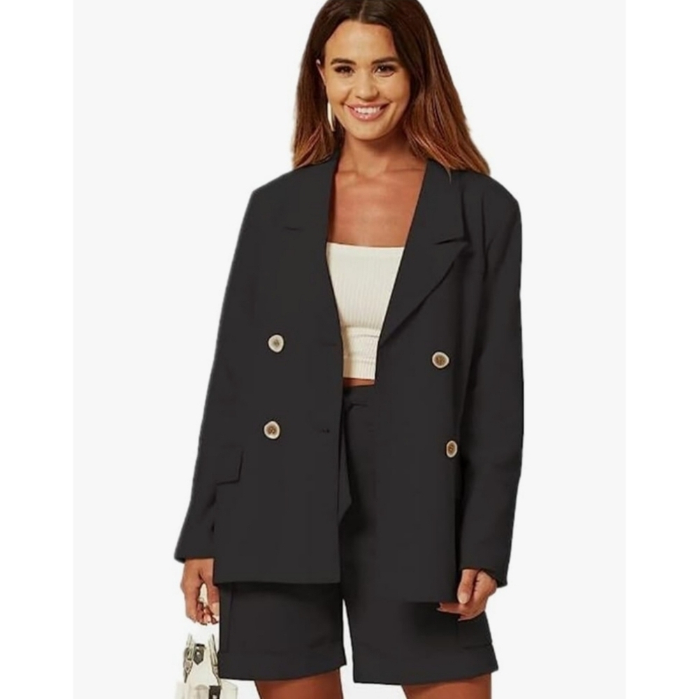 NEW Woman's Tailored Double Breasted Black Blazer